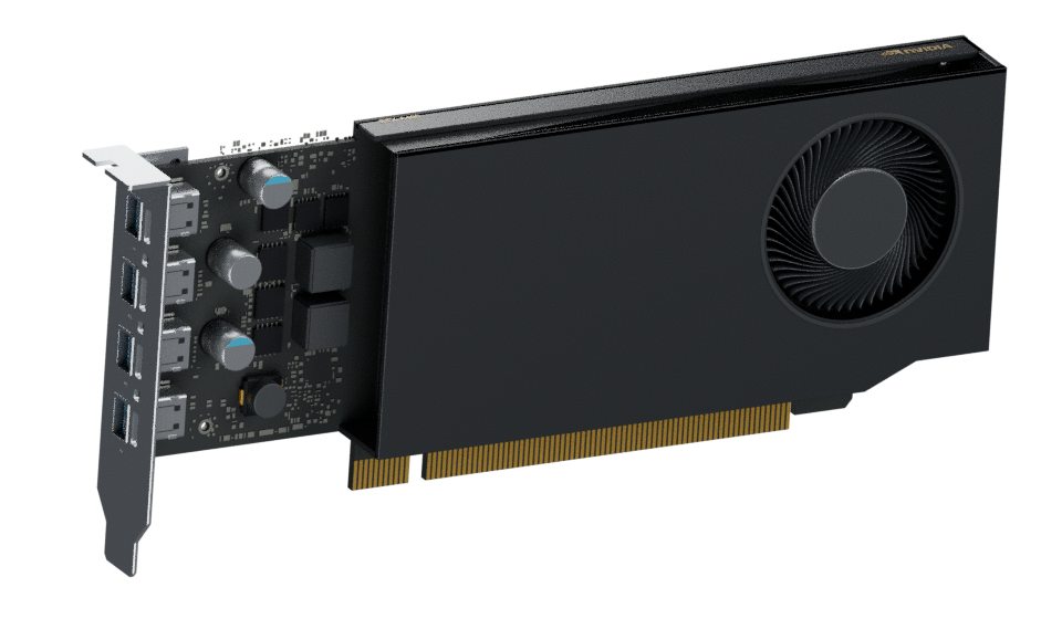 NVIDIA RTX A400 — three-quarter reference illustration