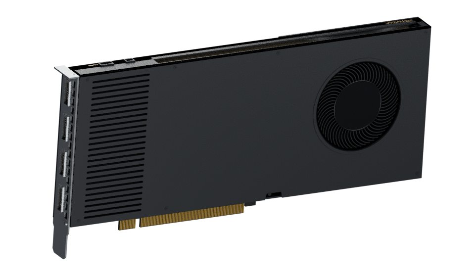 NVIDIA RTX A4000 — three-quarter reference illustration